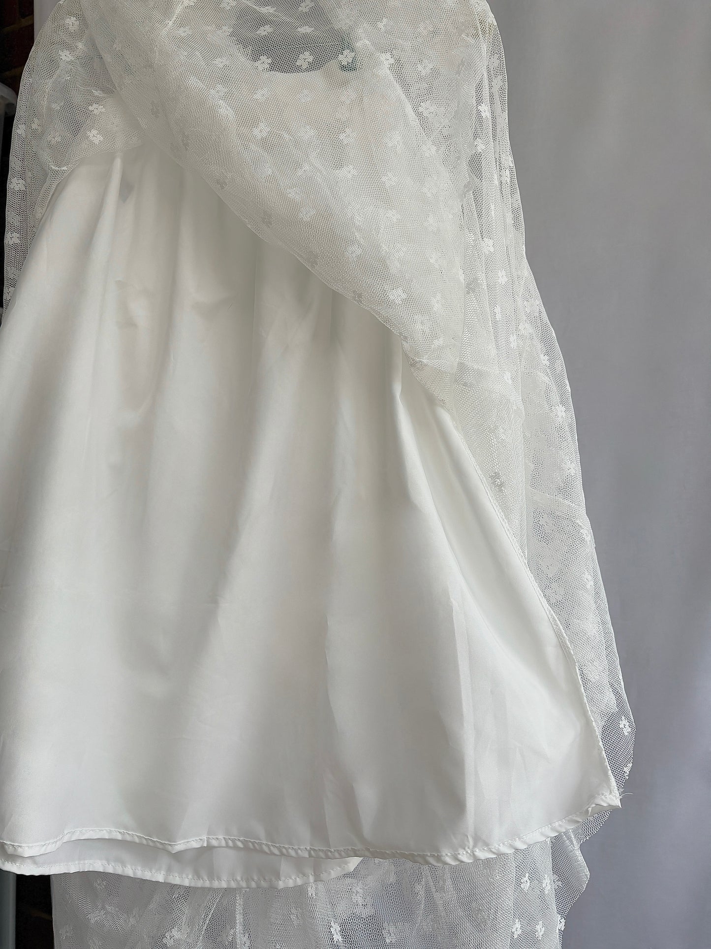 Fairy Ruffle Blossom A-Line Lace Frill Skirt (White)