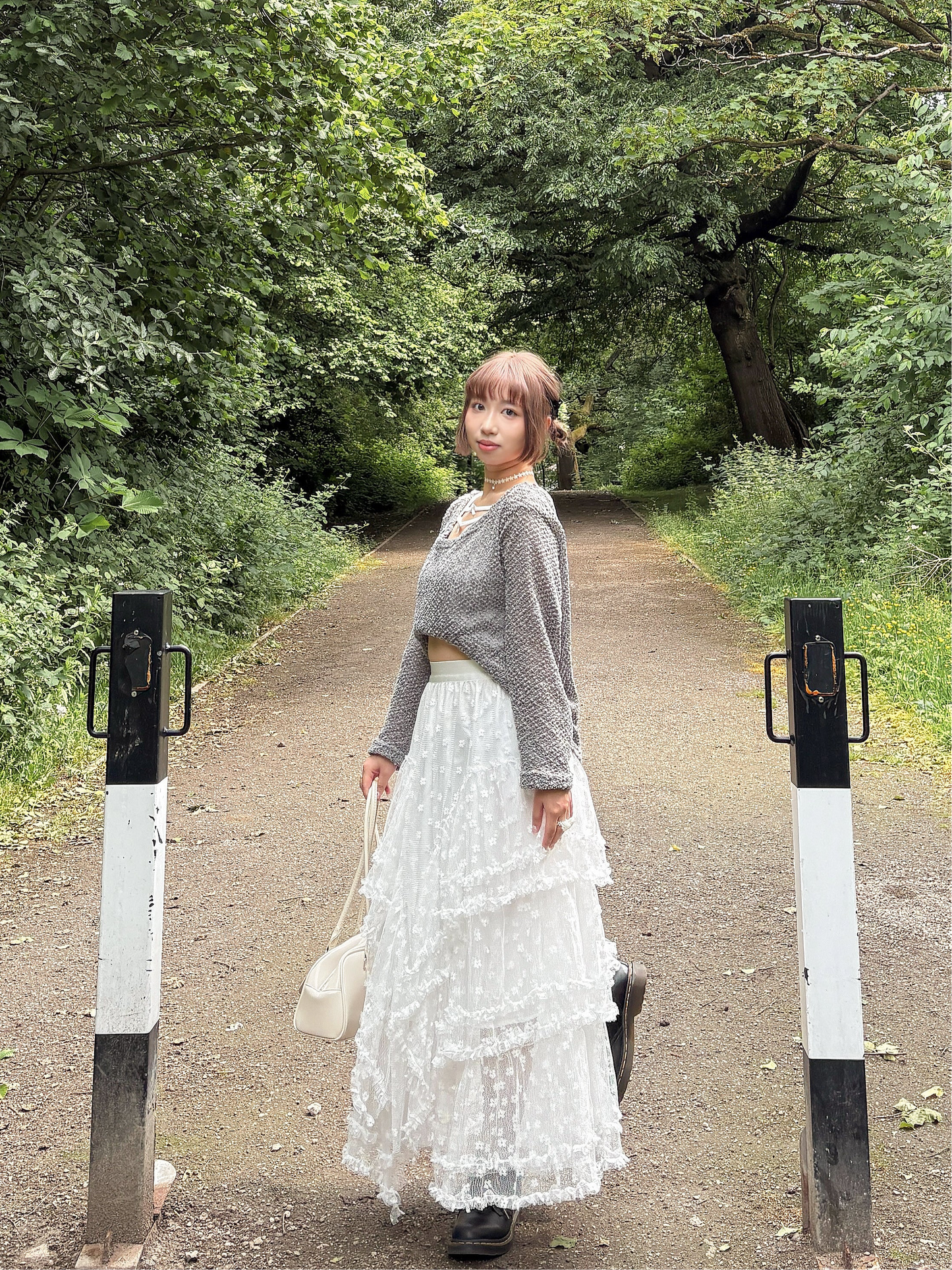 Fairy Ruffle Blossom A-Line Lace Frill Skirt (White)