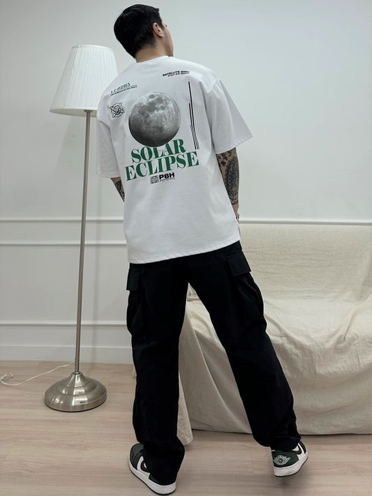 P8H Unisex Oversized Moon Graphic Short Sleeve T Shirt (Couple T Recommended!!)