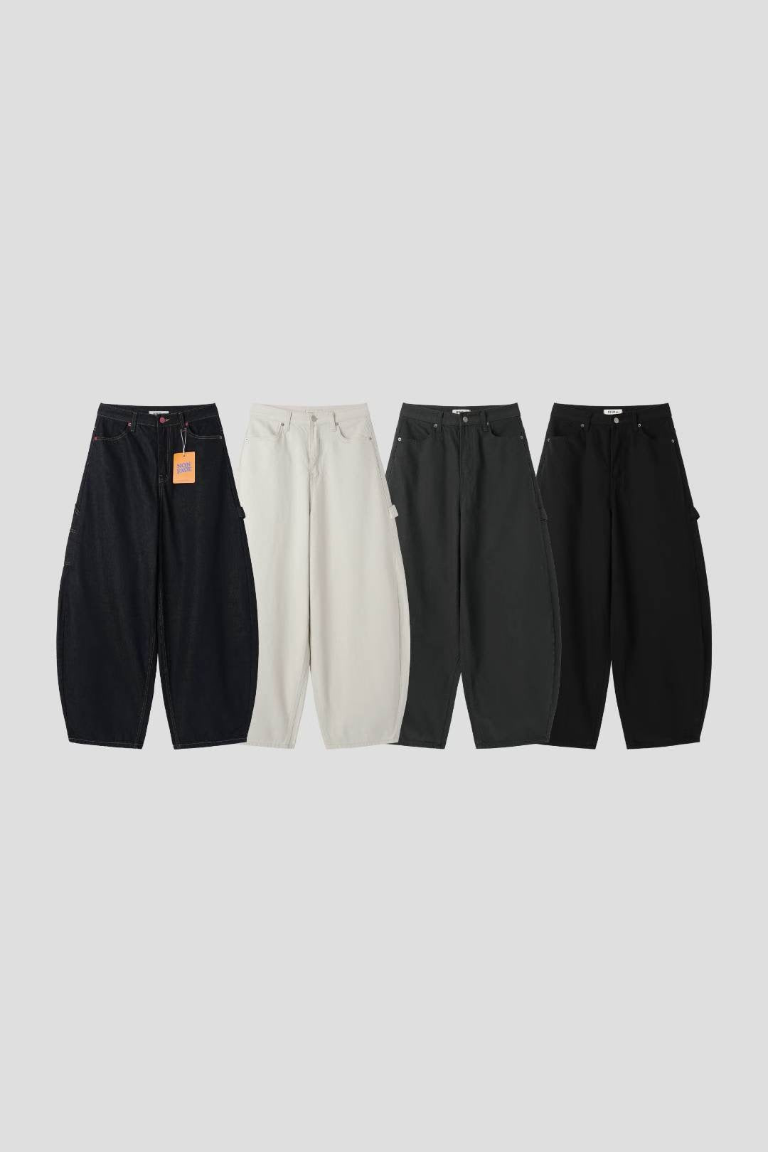 (Preorder) Love Ring Pocket Balloon Wide Cotton Pants