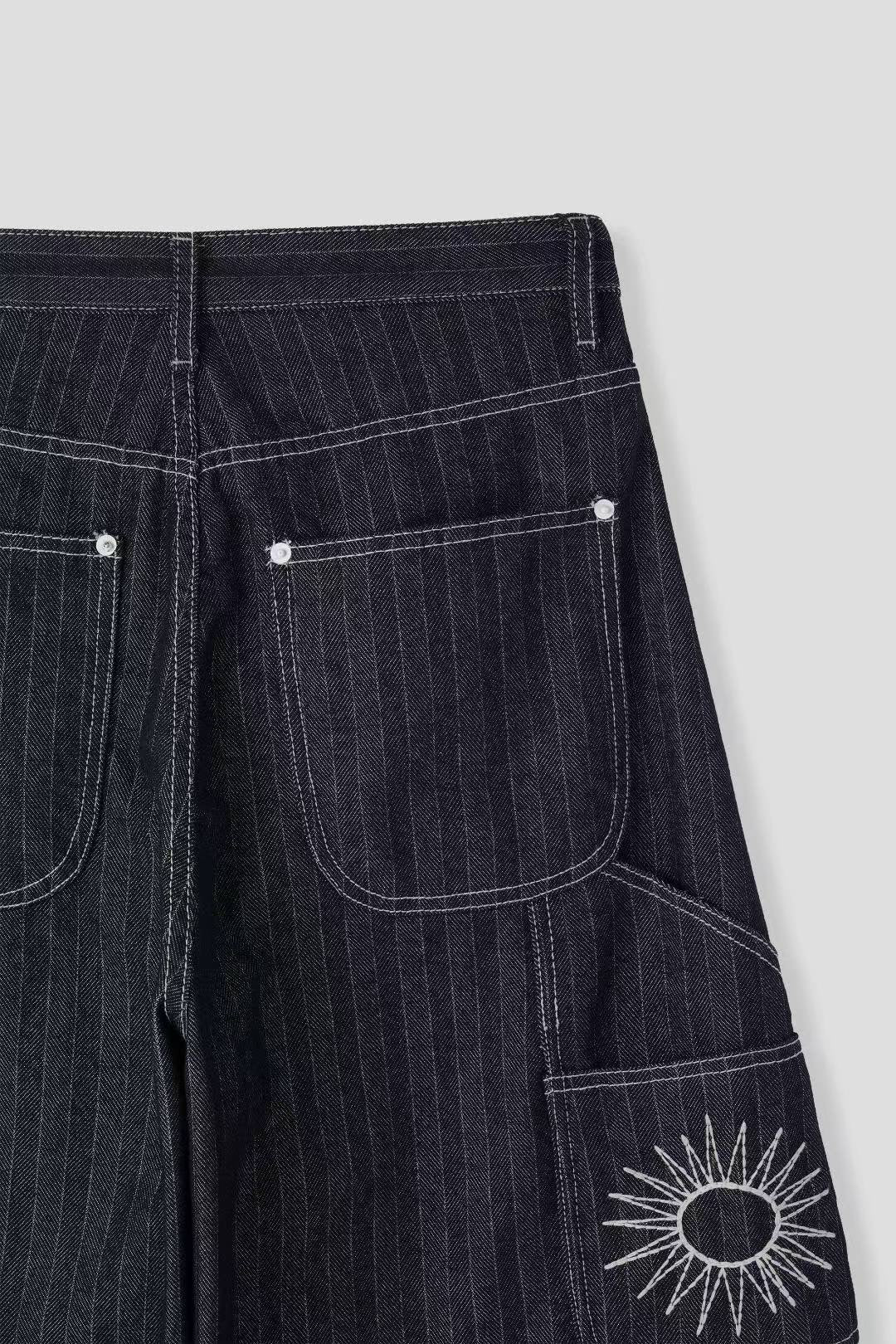 (Preorder) Sun Pattern Non-faded Balloon Wide Pants