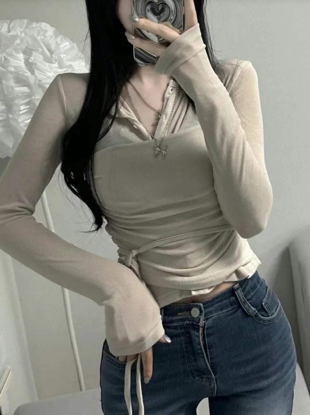 (Preorder) 2 Way Camisole Cardigan Layered Set