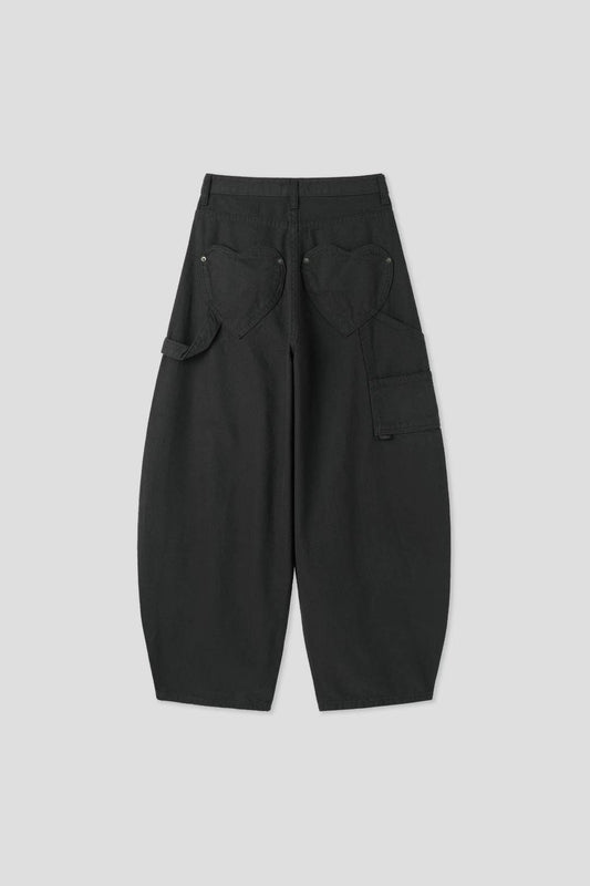 (Preorder) Love Ring Pocket Balloon Wide Cotton Pants