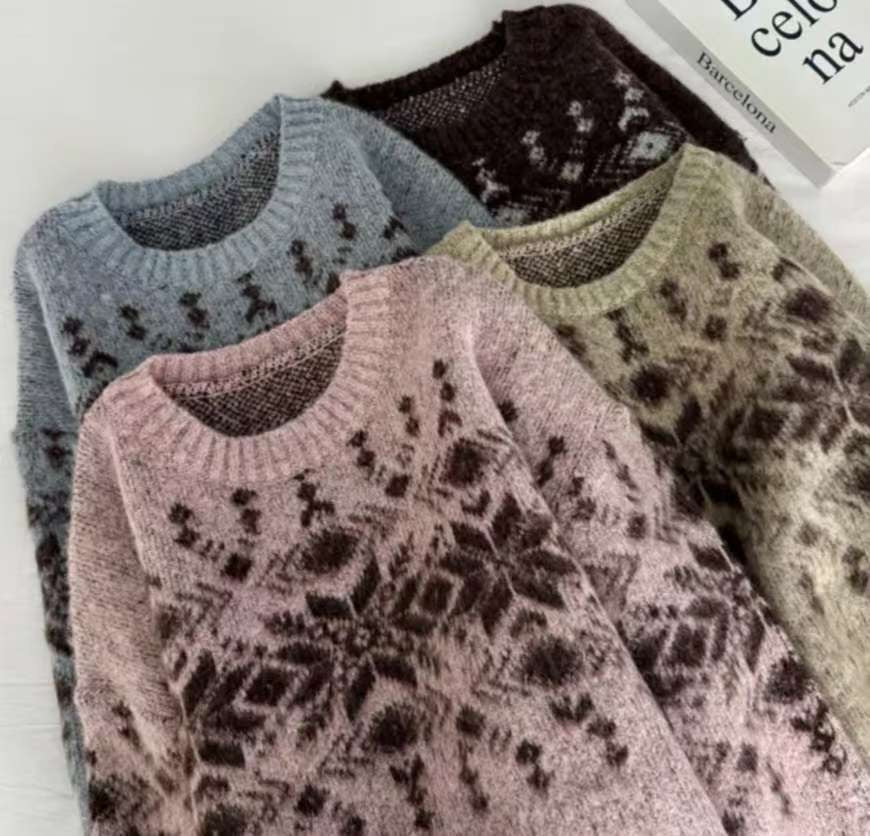 (CP LOOK) Unisex Winter Snowflake Brush Knitwear