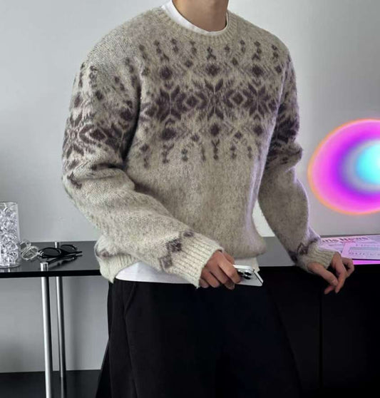 (Preorder) Unisex Winter Snowflake Brush Knitwear