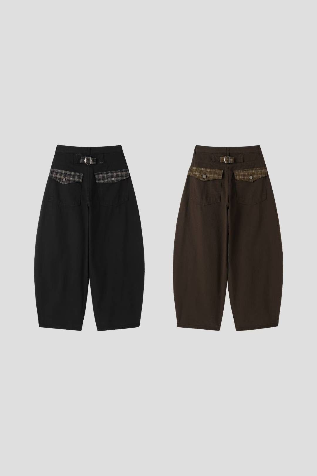 (Preorder) Wide Check Balloon Pants