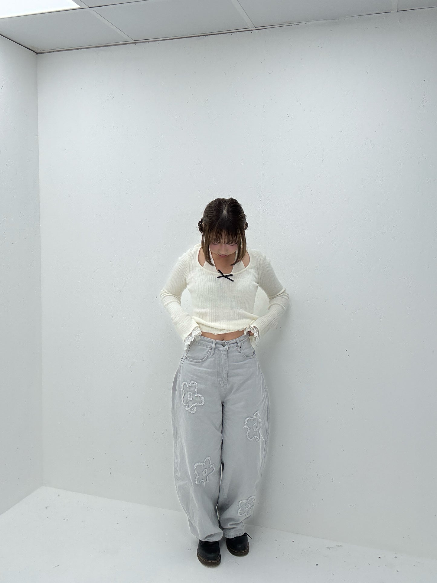 (Preorder) Floral Gray Pants