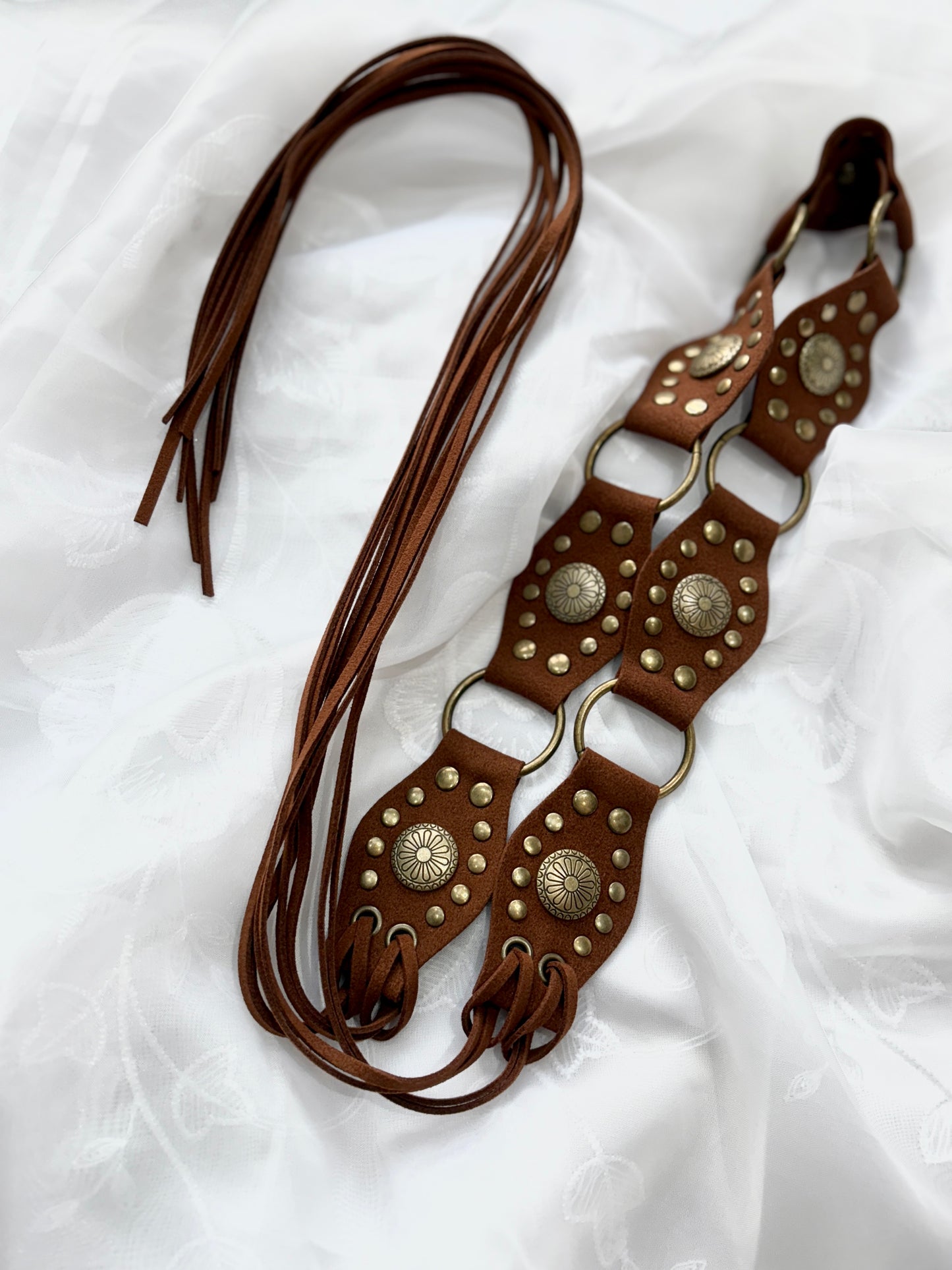 Suede Y2K Pinned Belt (Brown)