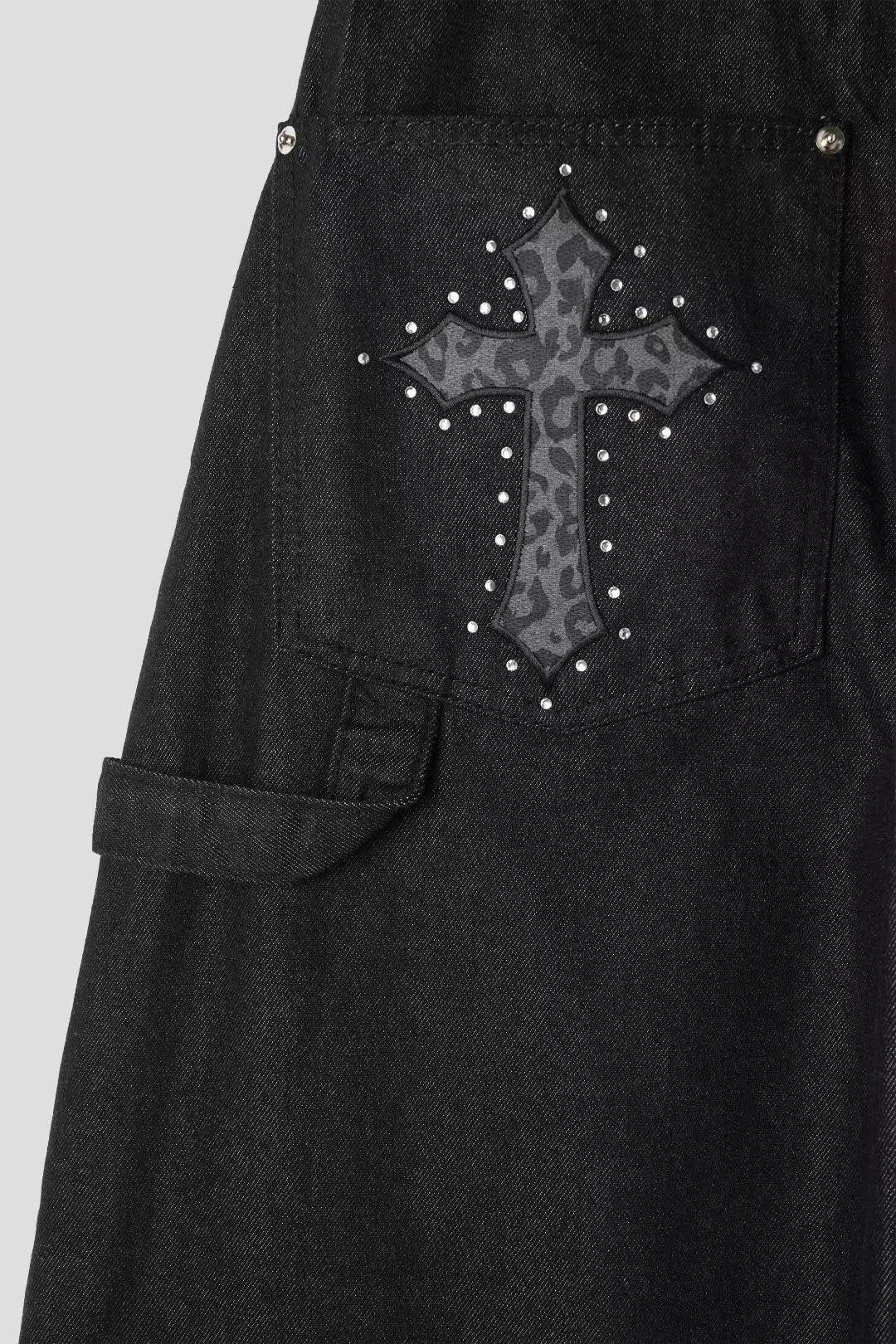 (Preorder) Cross Non-faded Balloon Wide Pants