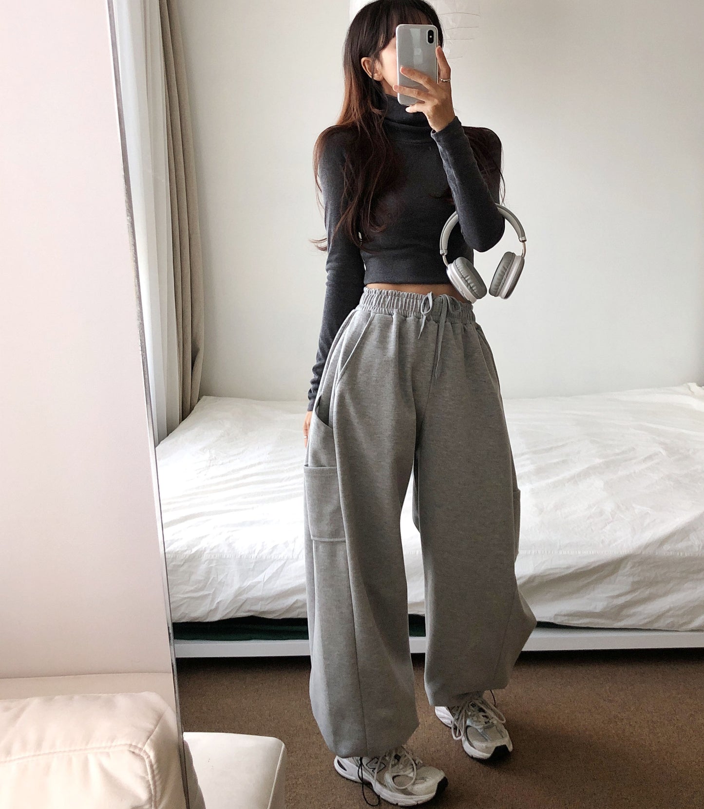 Unisex Double layered Side Tuck In Carpenter Pants (Grey)