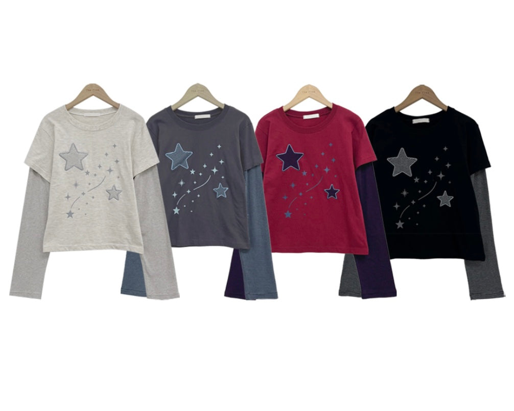 Nightstar layered long sleeve tee