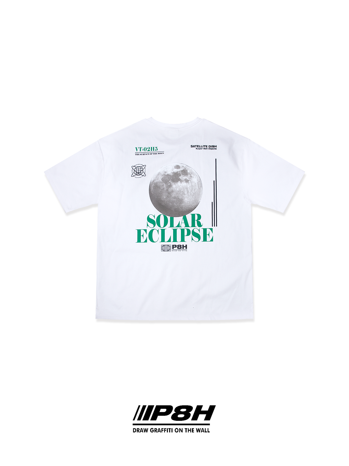 P8H Unisex Oversized Moon Graphic Short Sleeve T Shirt (Couple T Recommended!!)