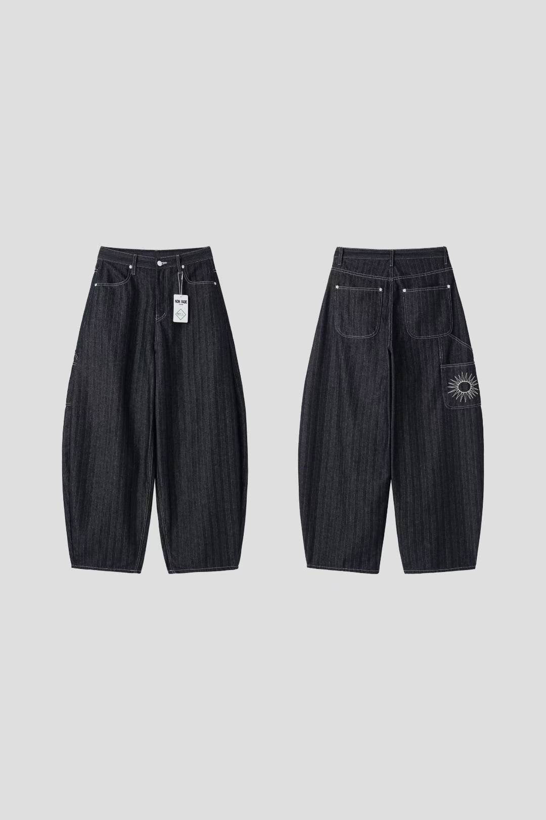 (Preorder) Sun Pattern Non-faded Balloon Wide Pants