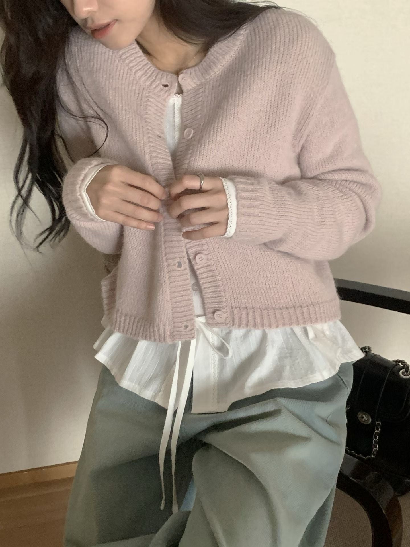 (Preorder) Pastel Dahlia Wool Cardigan