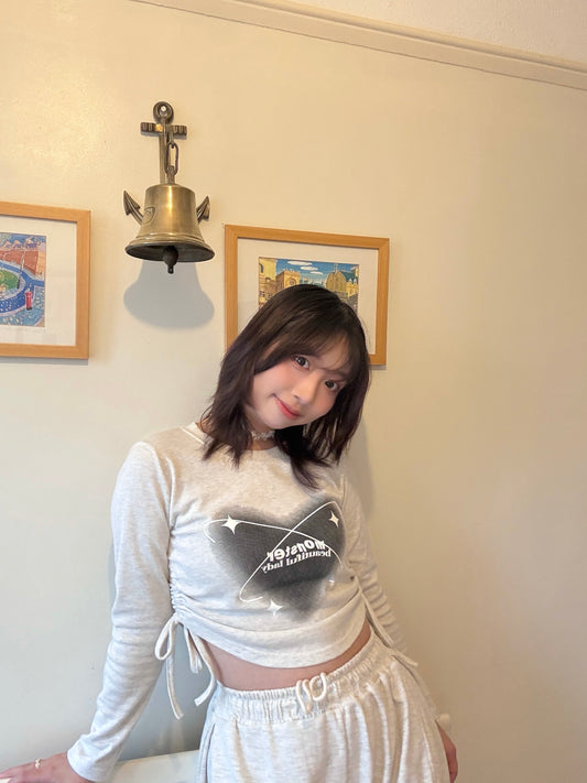 Ribbon Wrinkle Heart T-shirt