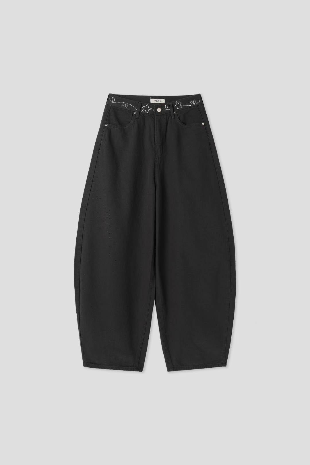 (Preorder) Silver star chain balloon pants