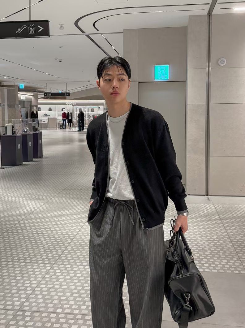 (Preorder) Unisex Men Layered Cardigan