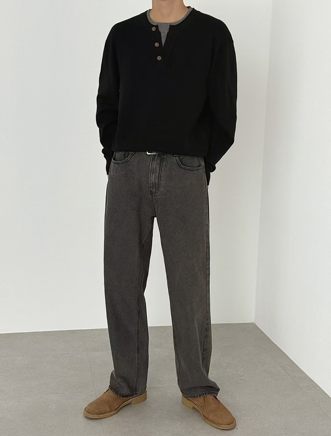 (Preorder) Unisex Men Non-layered Round Neck Knit