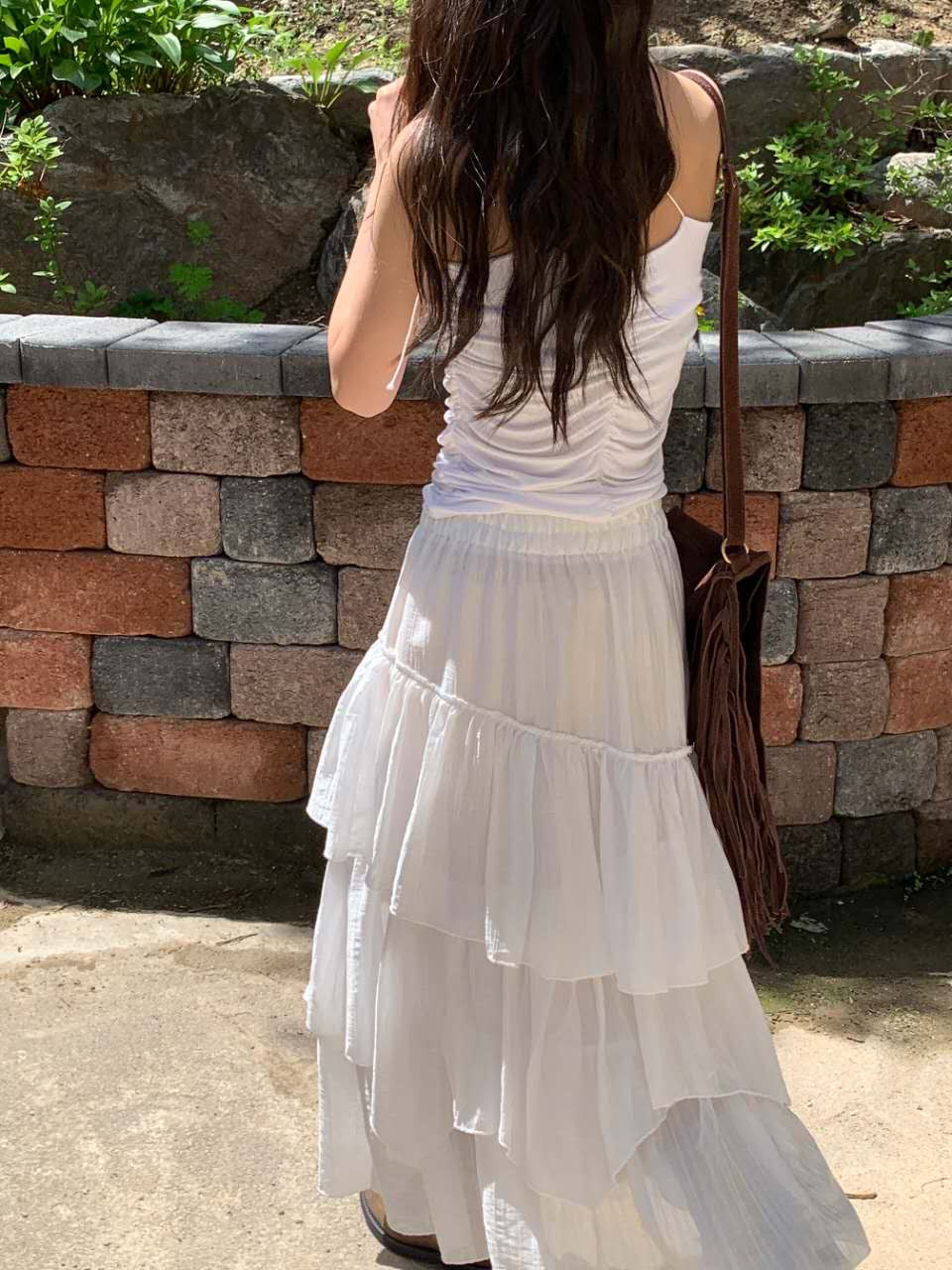 Luka Pleated Flare Skirt – Sheer Layered with Banded Waist (2 Colours)