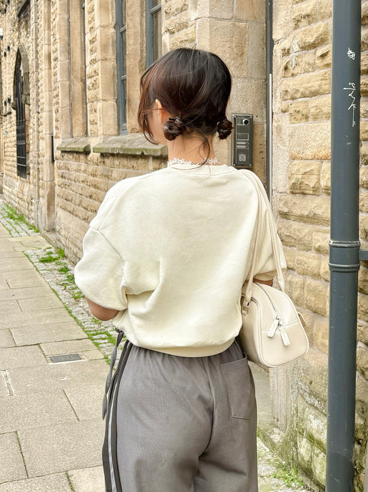 Le bonheur Mid Sleeve Sweatshirt Beige