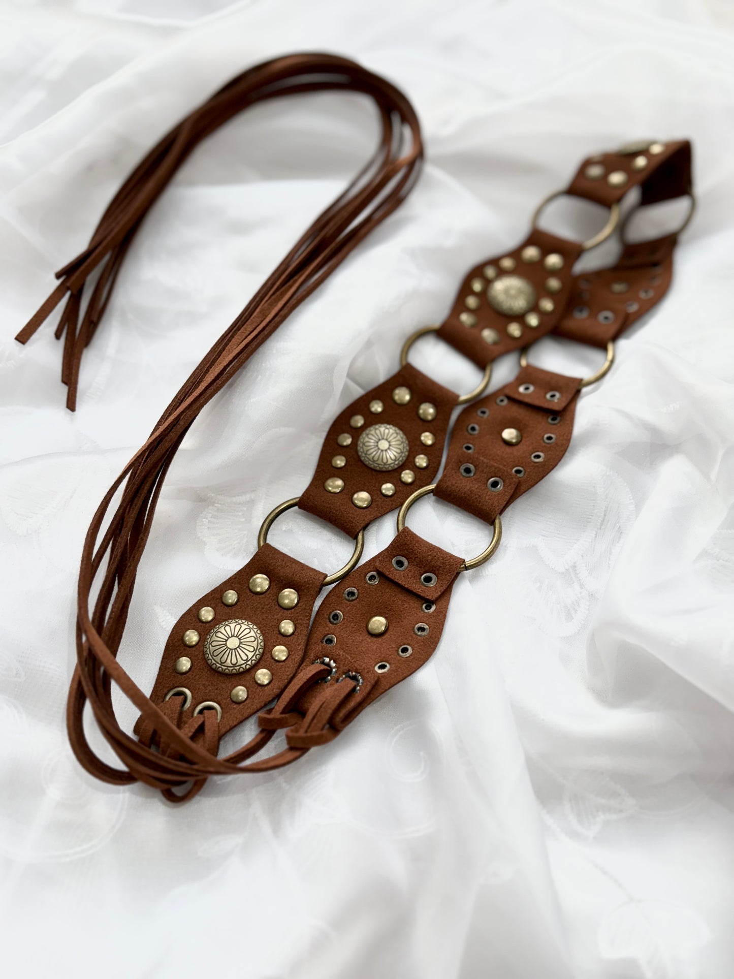 Suede Y2K Pinned Belt (Brown)