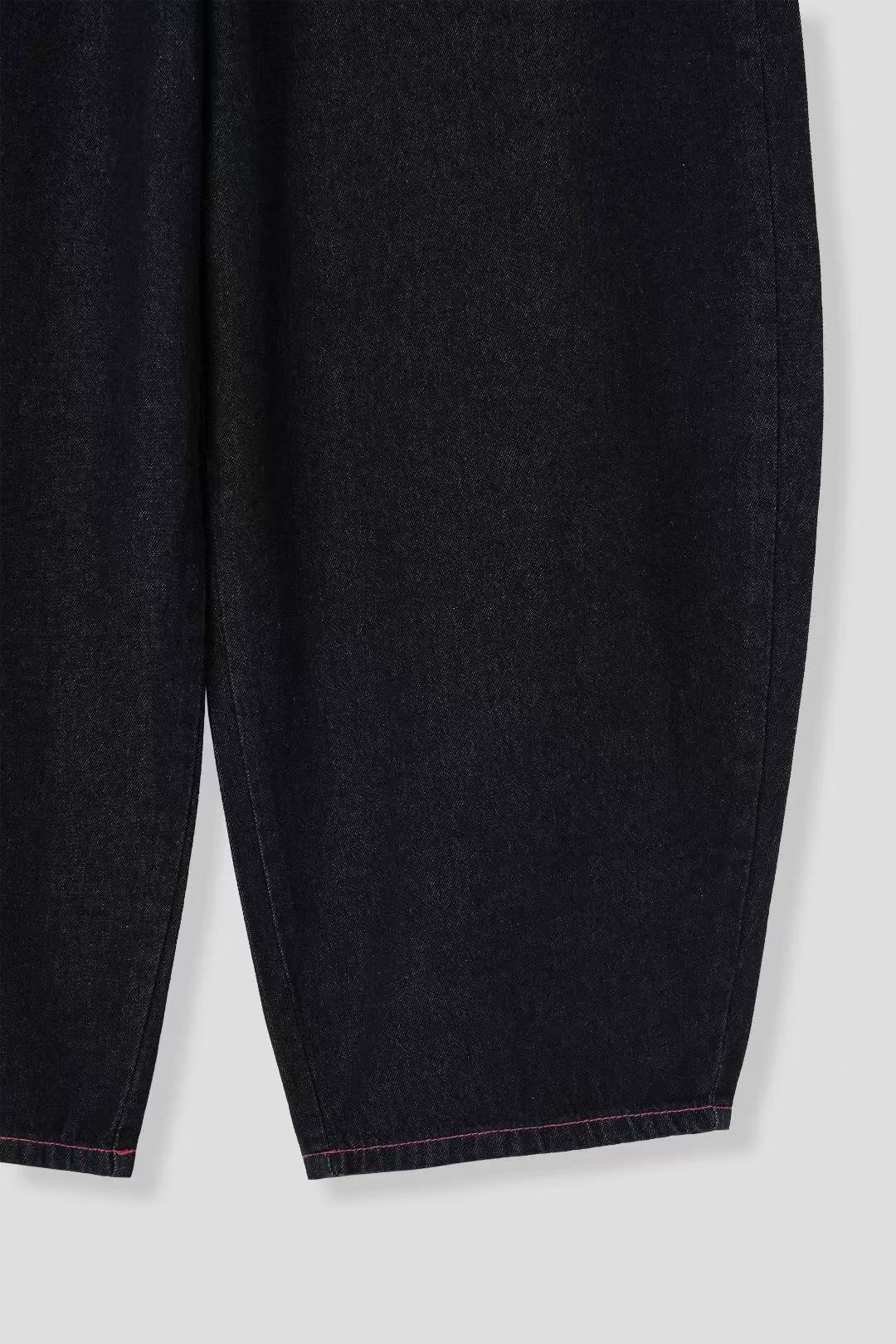 (Preorder) Pink threads Wide Denim Ribbon Balloon Jeans