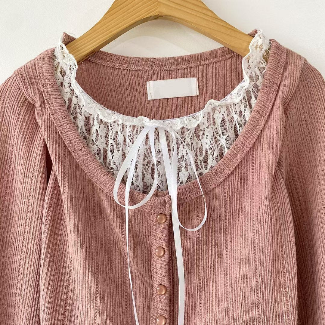 (Preorder) Lily Lace Knit Cardigan