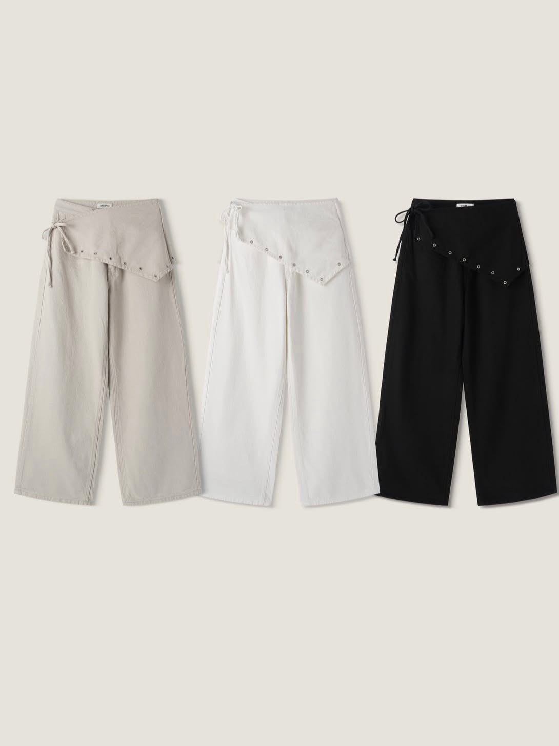 Wide Straight Scarf Pants