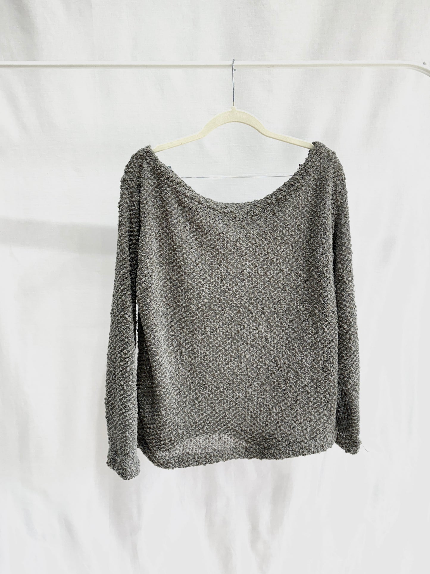 Off-shoulder Loose Fit Knit T