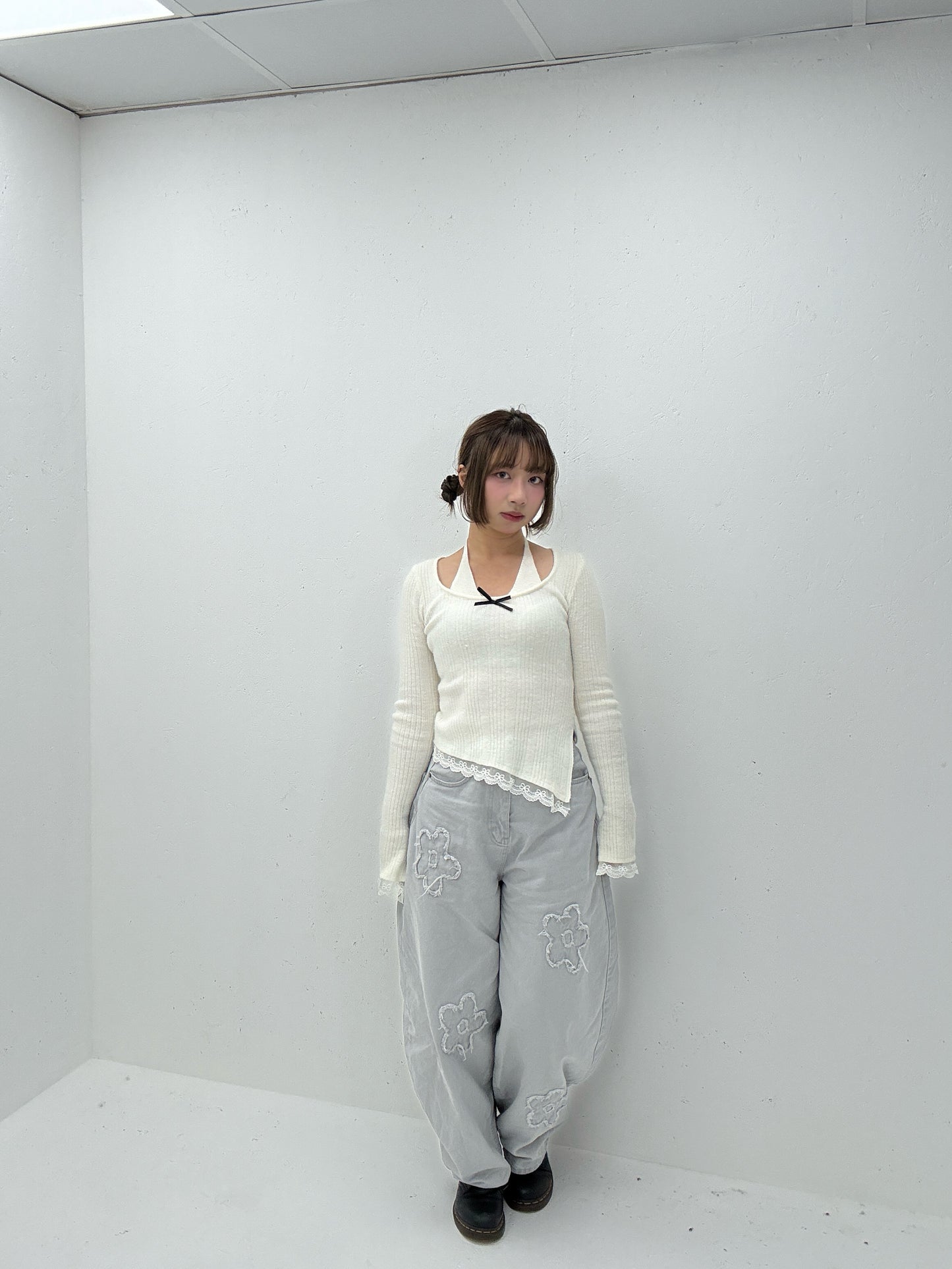 (Preorder) Floral Gray Pants