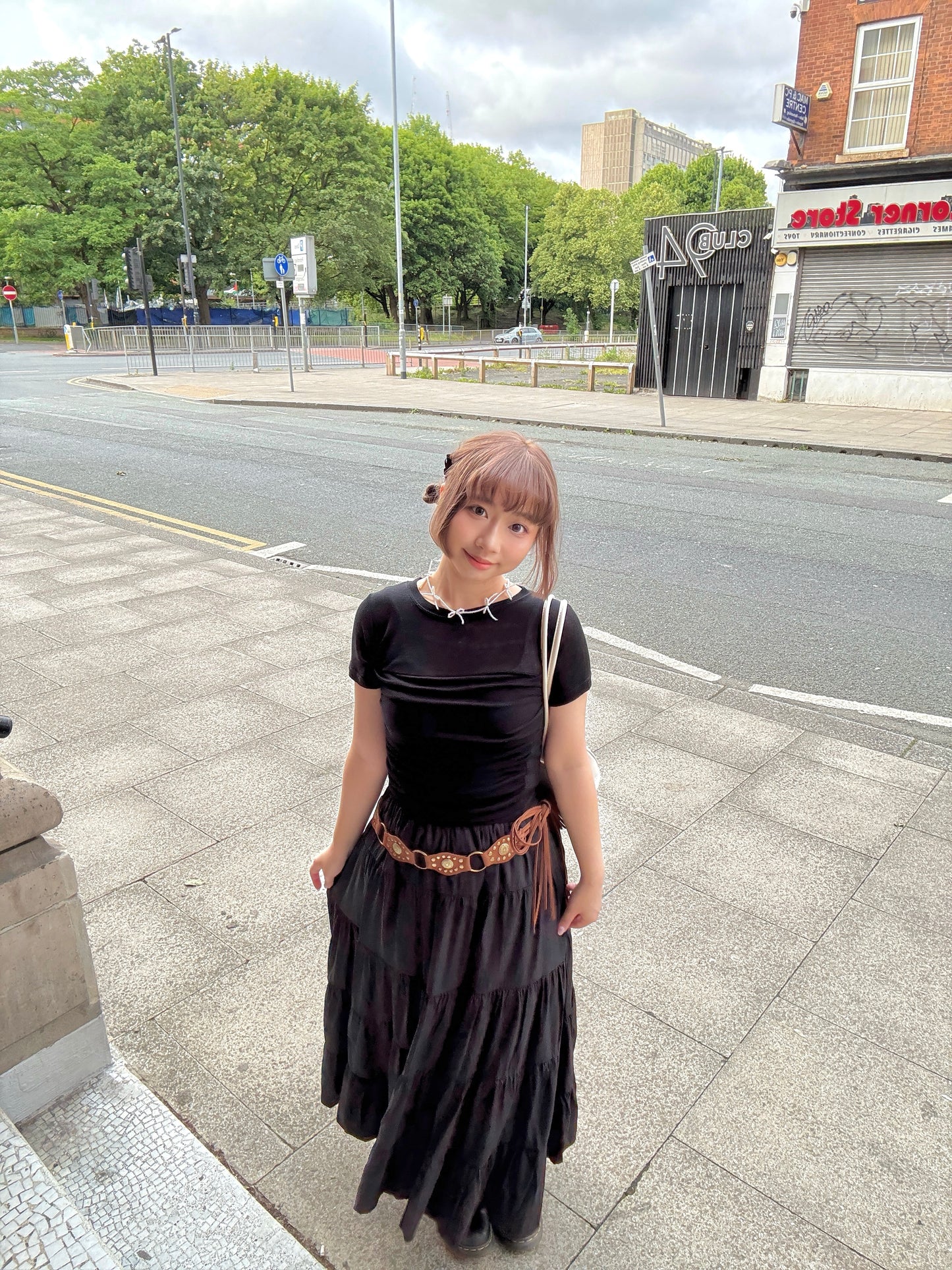 Half Sheer Double Layered Shirring Tee  (2 Colours)