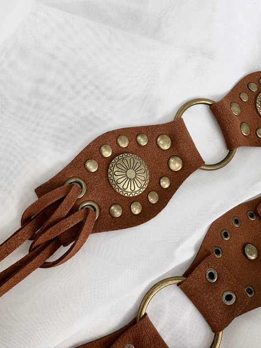 Suede Y2K Pinned Belt (Brown)