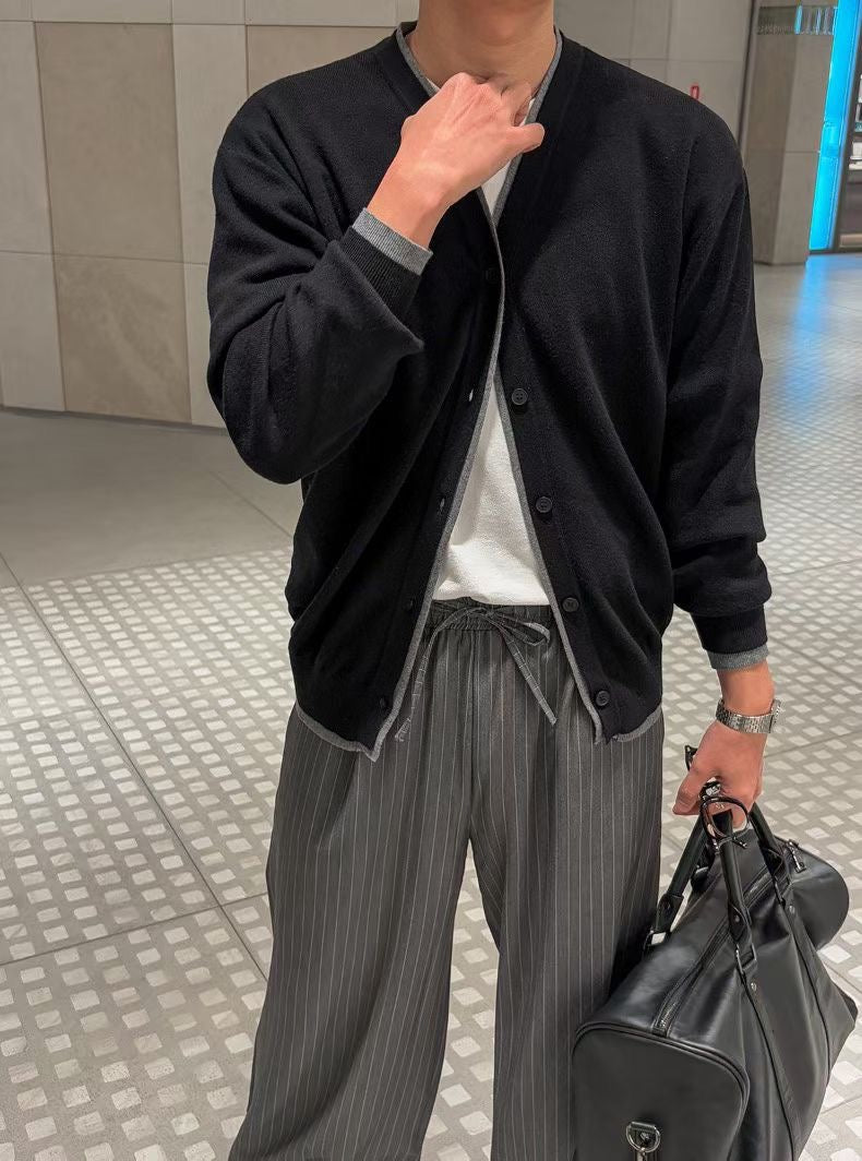 (Preorder) Unisex Men Layered Cardigan