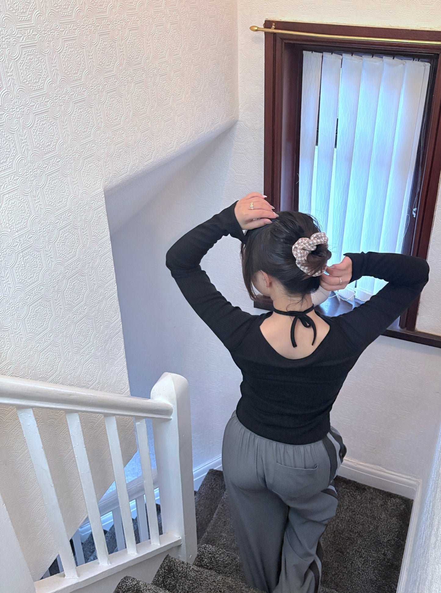 Y2k Neck Strap Zipper Long Sleeve T-shirt (2 Colours)