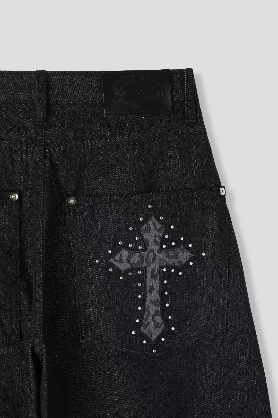 (Preorder) Cross Non-faded Balloon Wide Pants