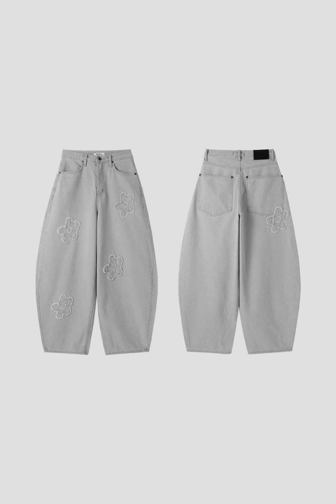 (Preorder) Floral Gray Pants