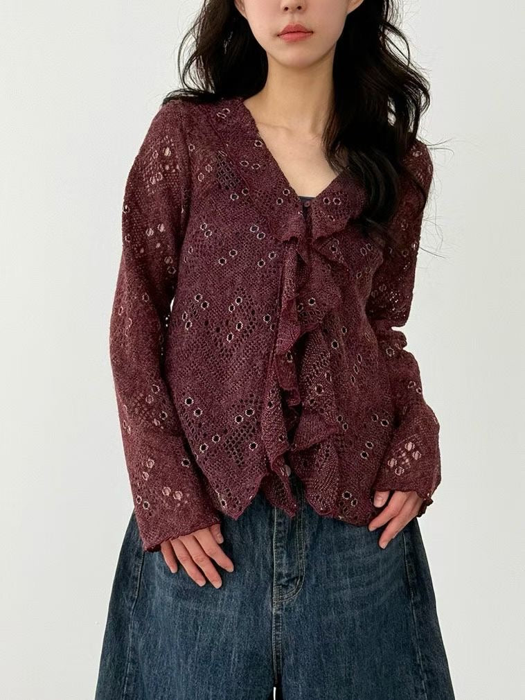(Preorder) Ruffle Frill Cardigan