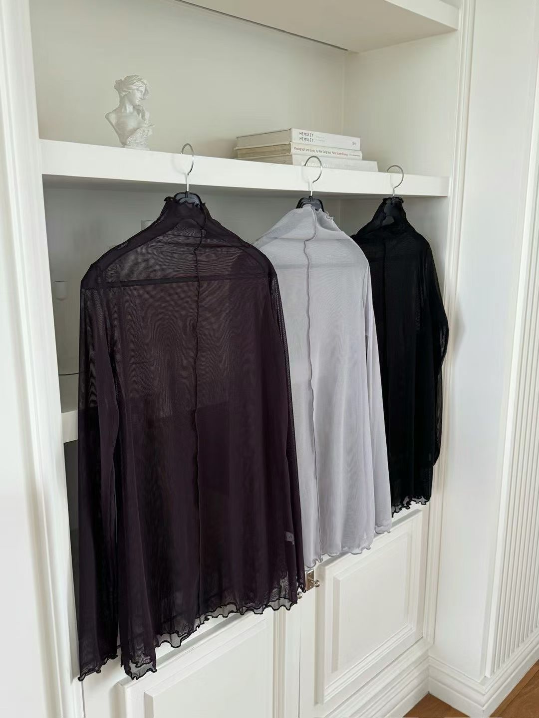 (Preorder) Long mesh high neck layered sheer long sleeve Top