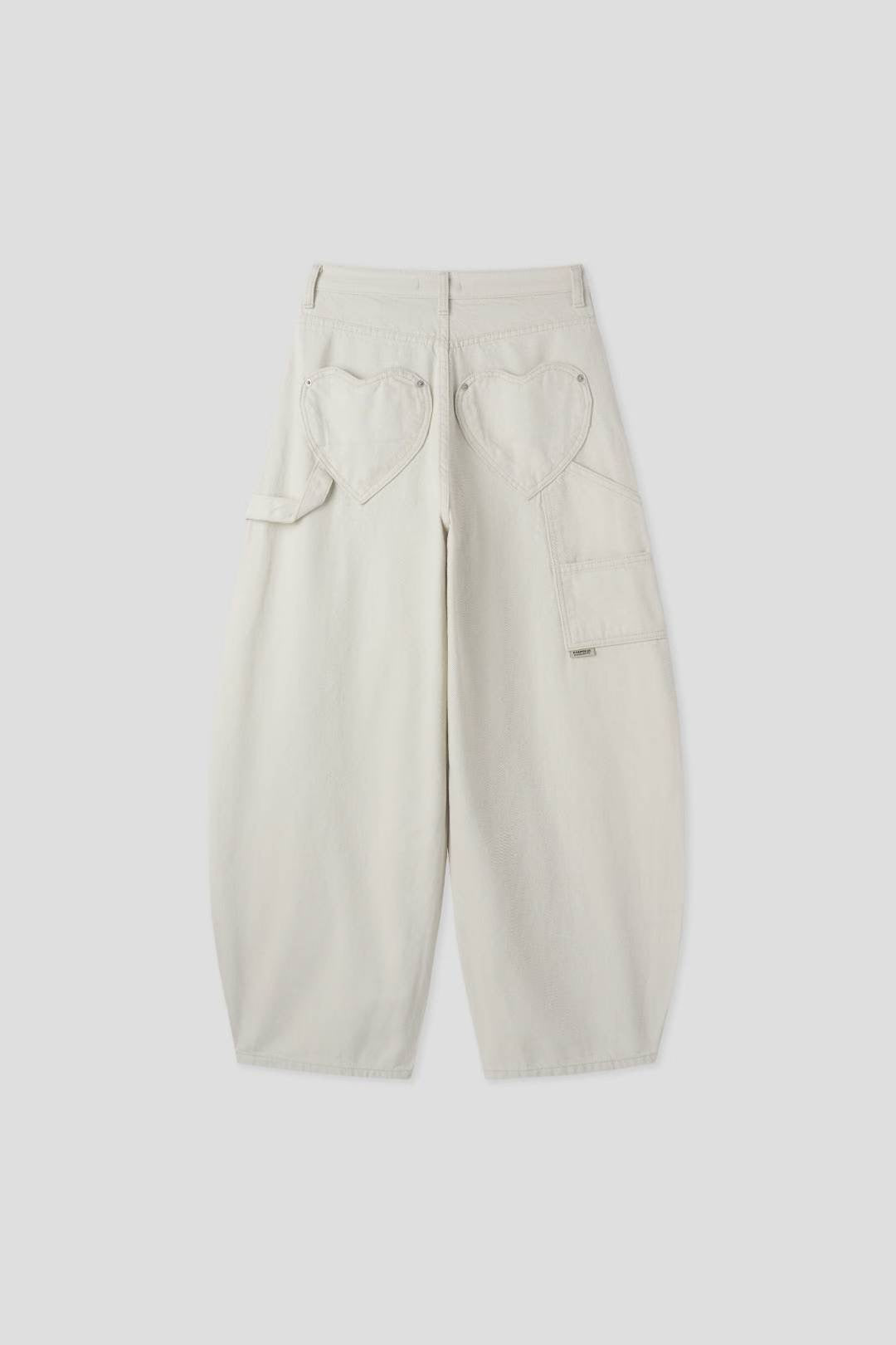 (Preorder) Love Ring Pocket Balloon Wide Cotton Pants