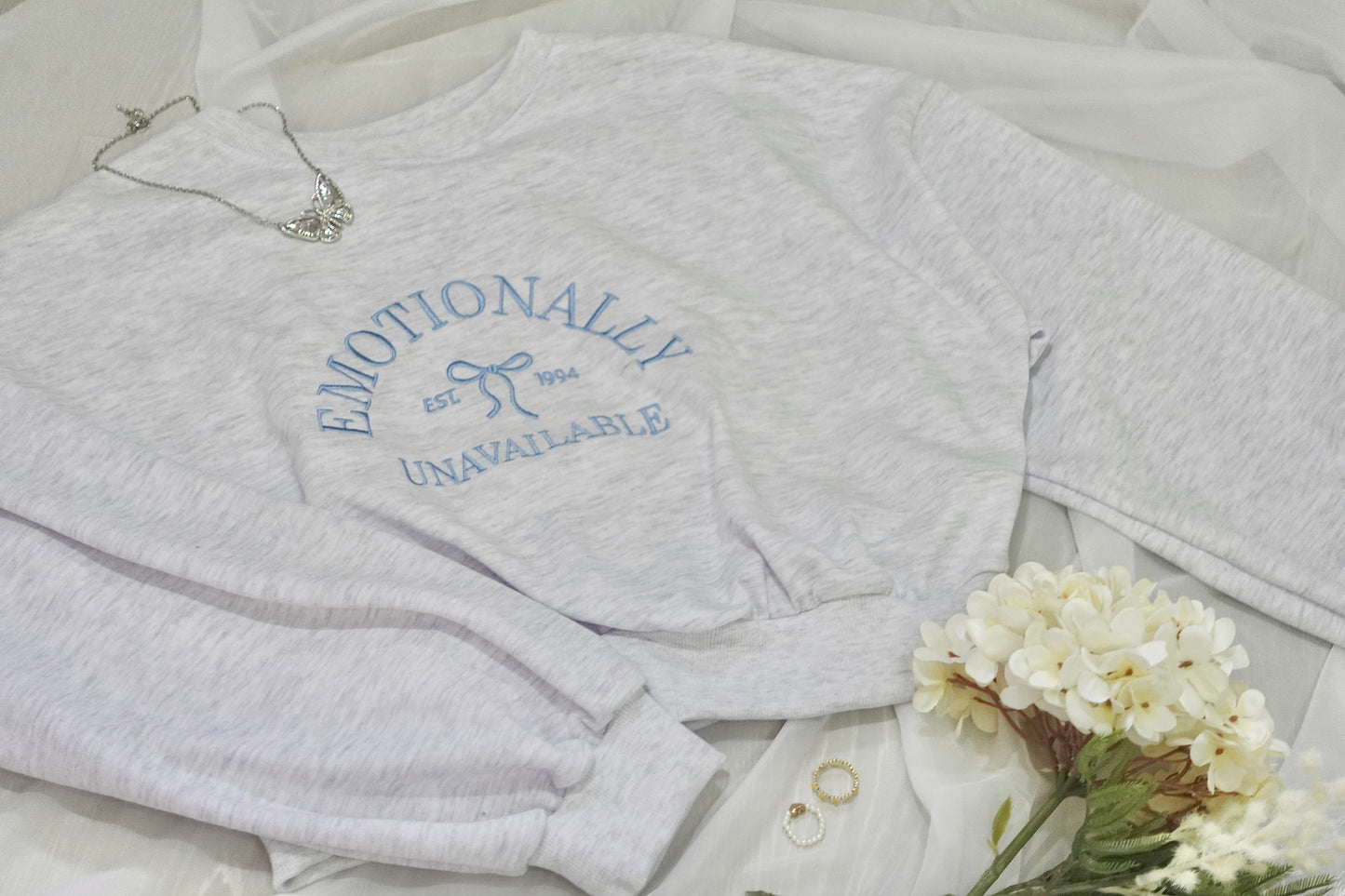 Spring “E.M.O Unavailable” Cropped Sweatshirt
