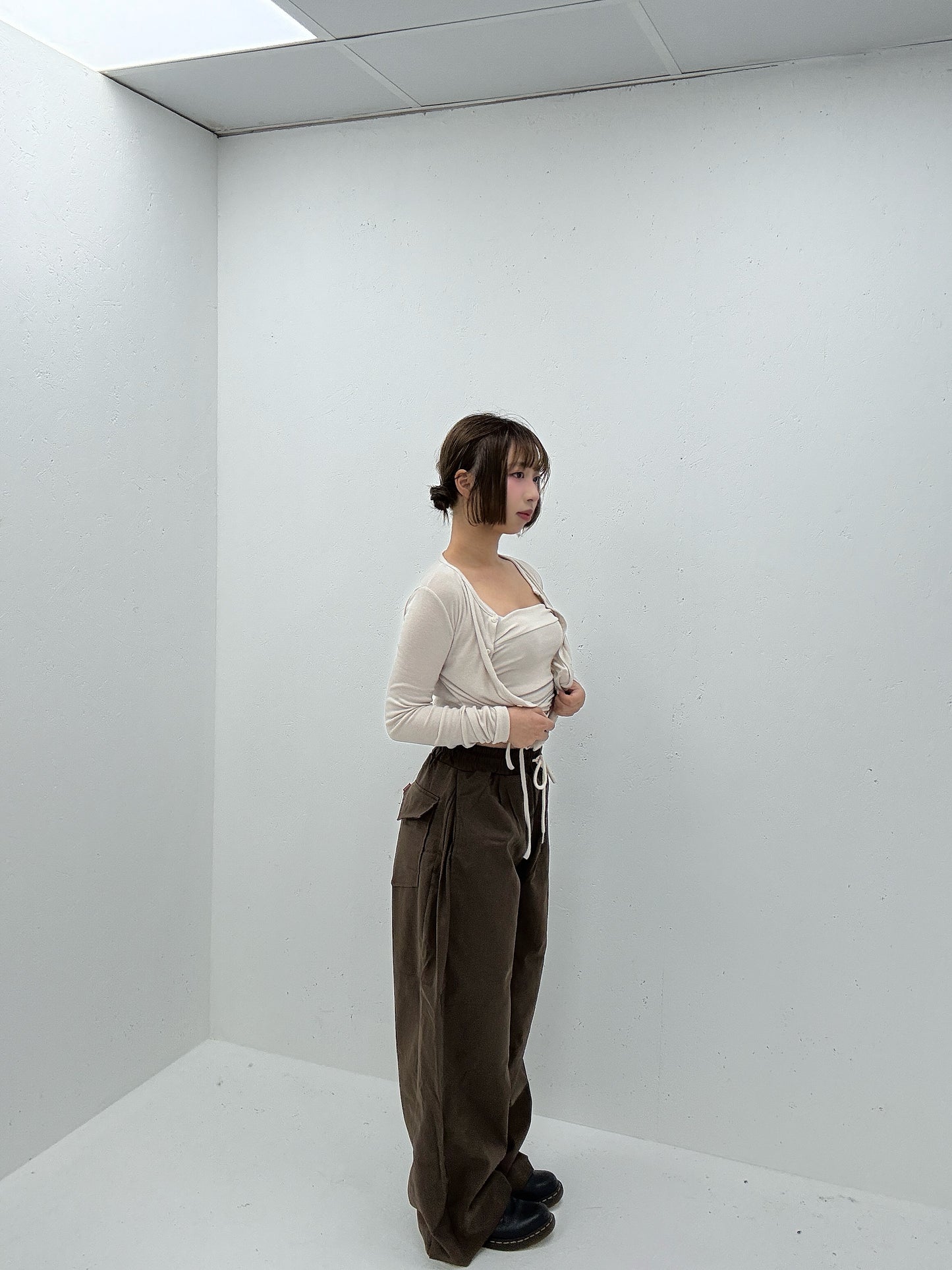 96 Embroidered Back Pocket Snap Pants  (Brown)