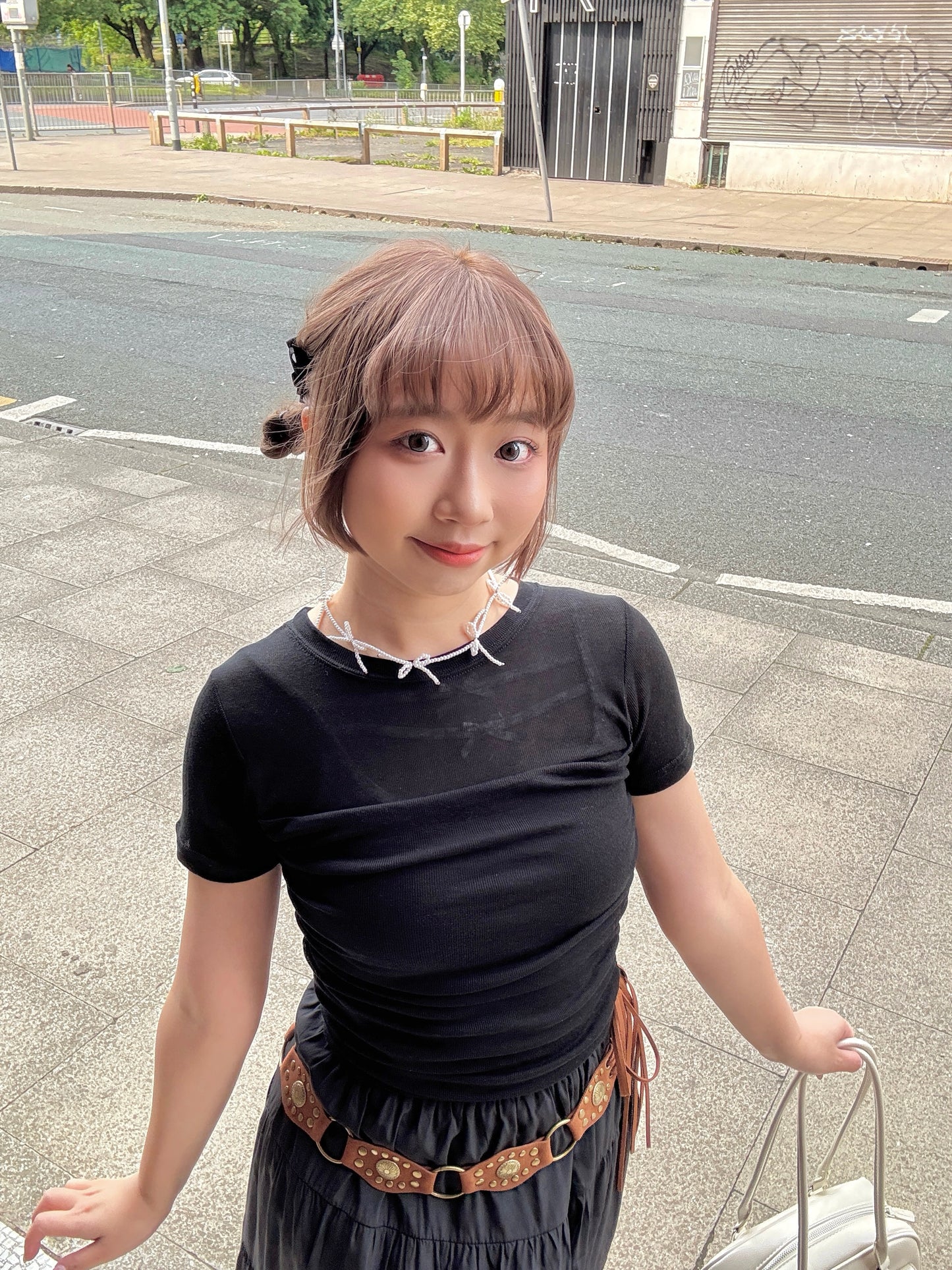 Half Sheer Double Layered Shirring Tee  (2 Colours)