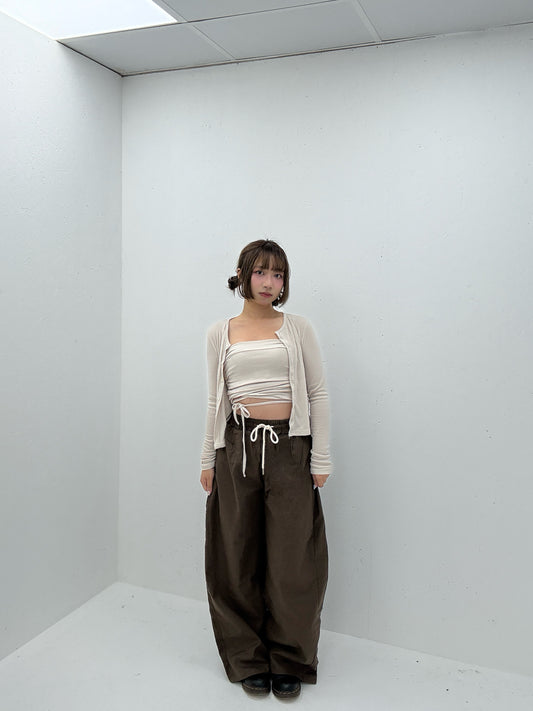 96 Embroidered Back Pocket Snap Pants  (Brown)