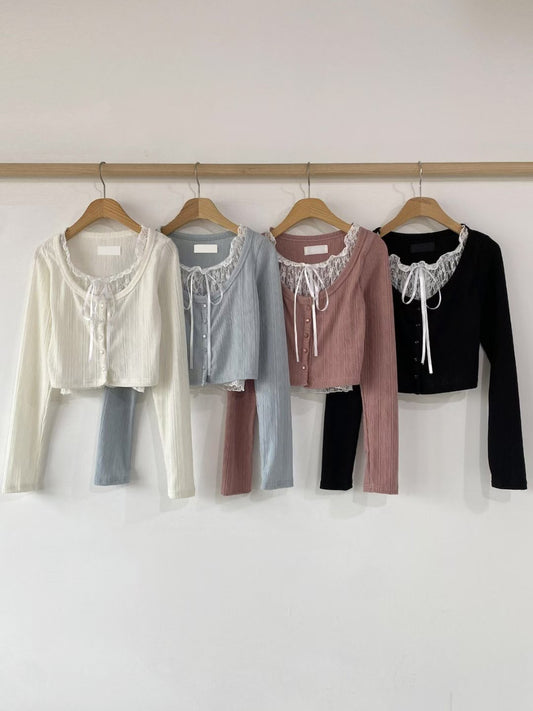 (Preorder) Lily Lace Knit Cardigan
