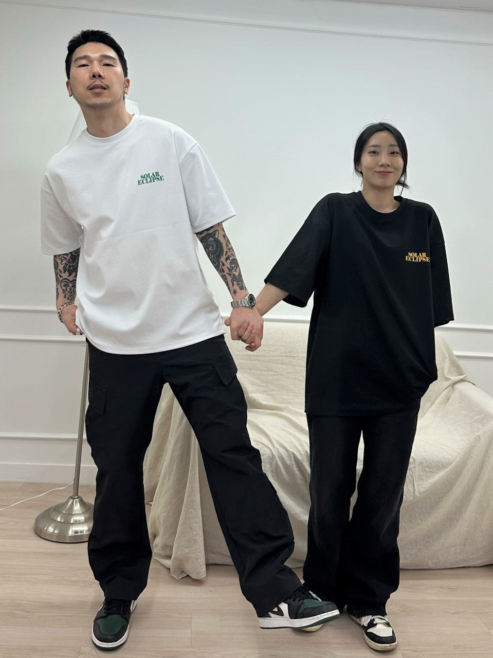 P8H Unisex Oversized Moon Graphic Short Sleeve T Shirt (Couple T Recommended!!)