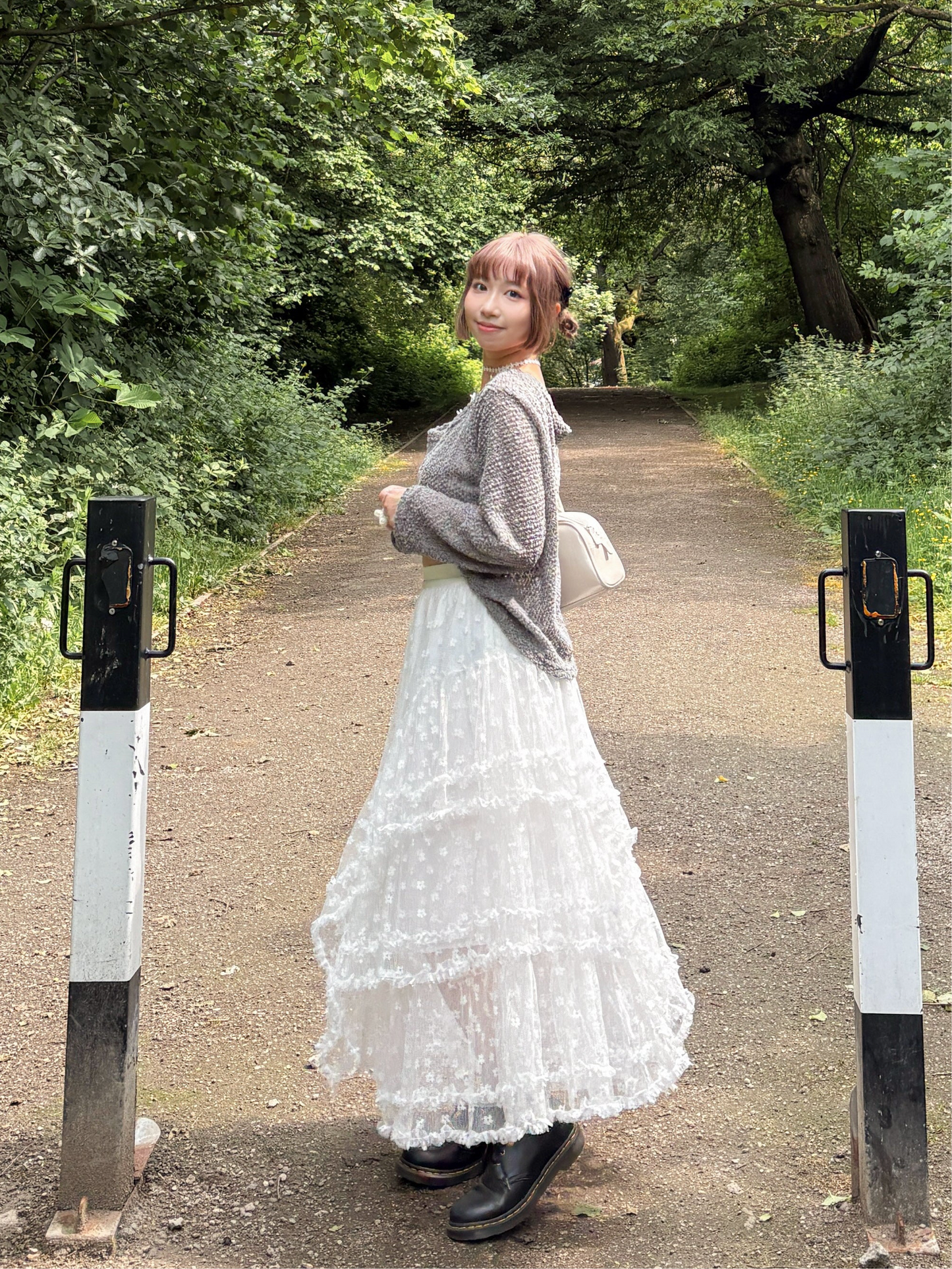 Fairy Ruffle Blossom A-Line Lace Frill Skirt (White)