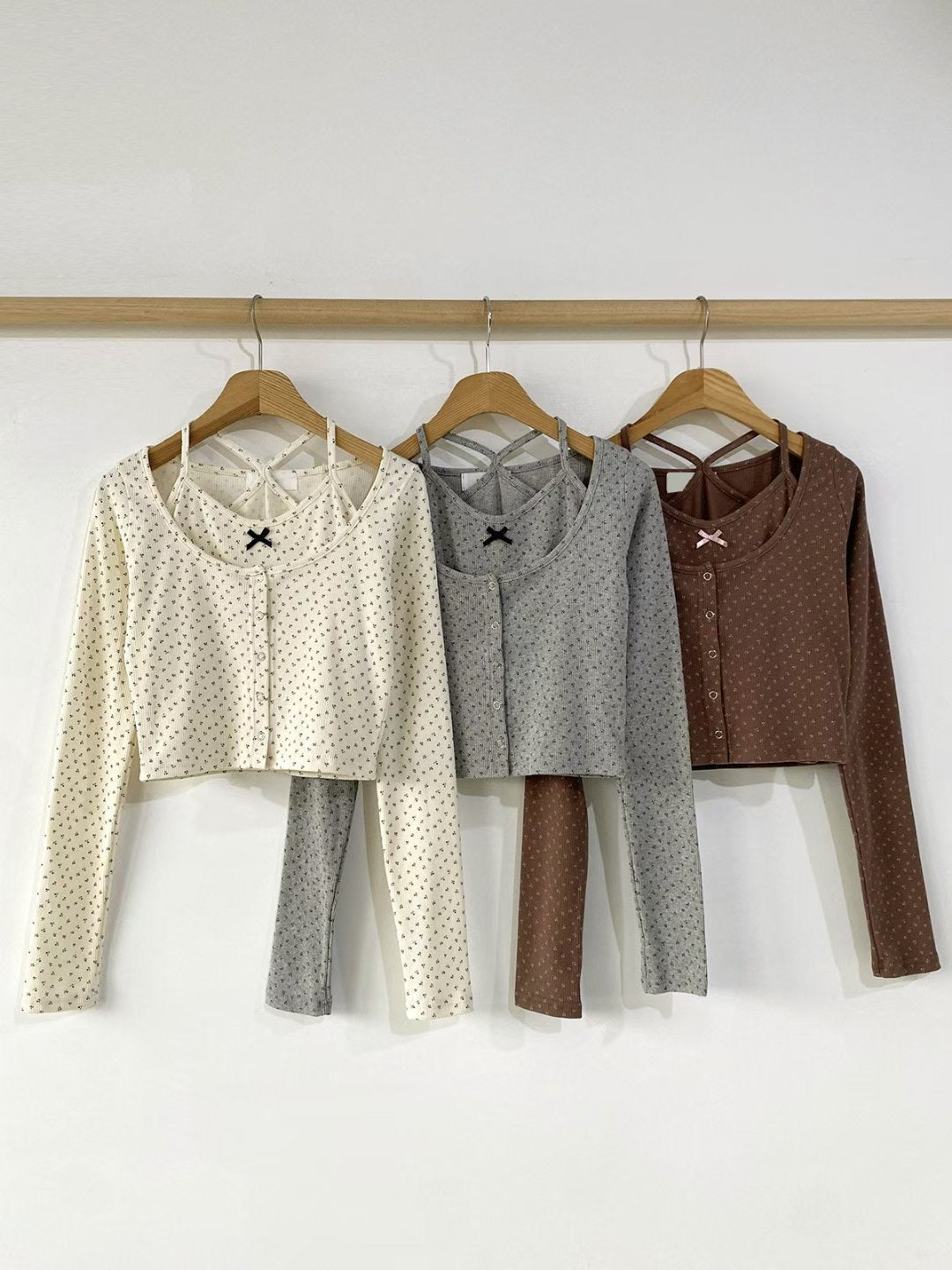 (Preorder) Floral dot cardigan set