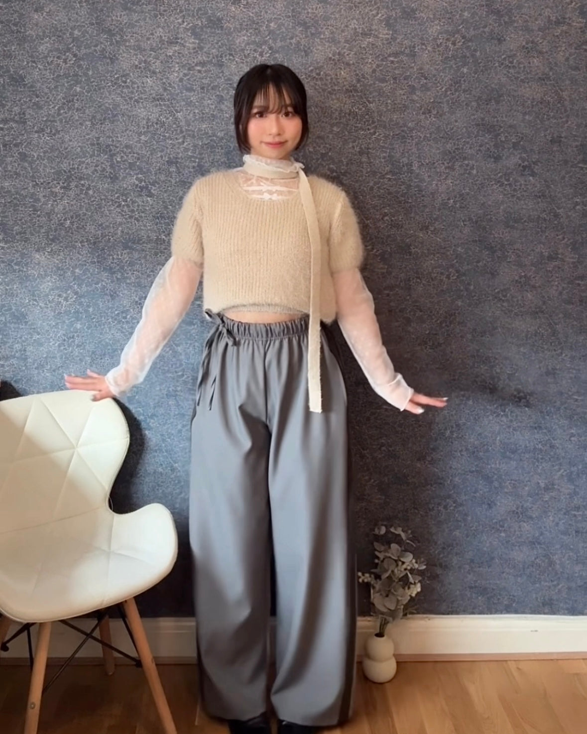 Ribbon Tie Track Long Slacks (All-Season)