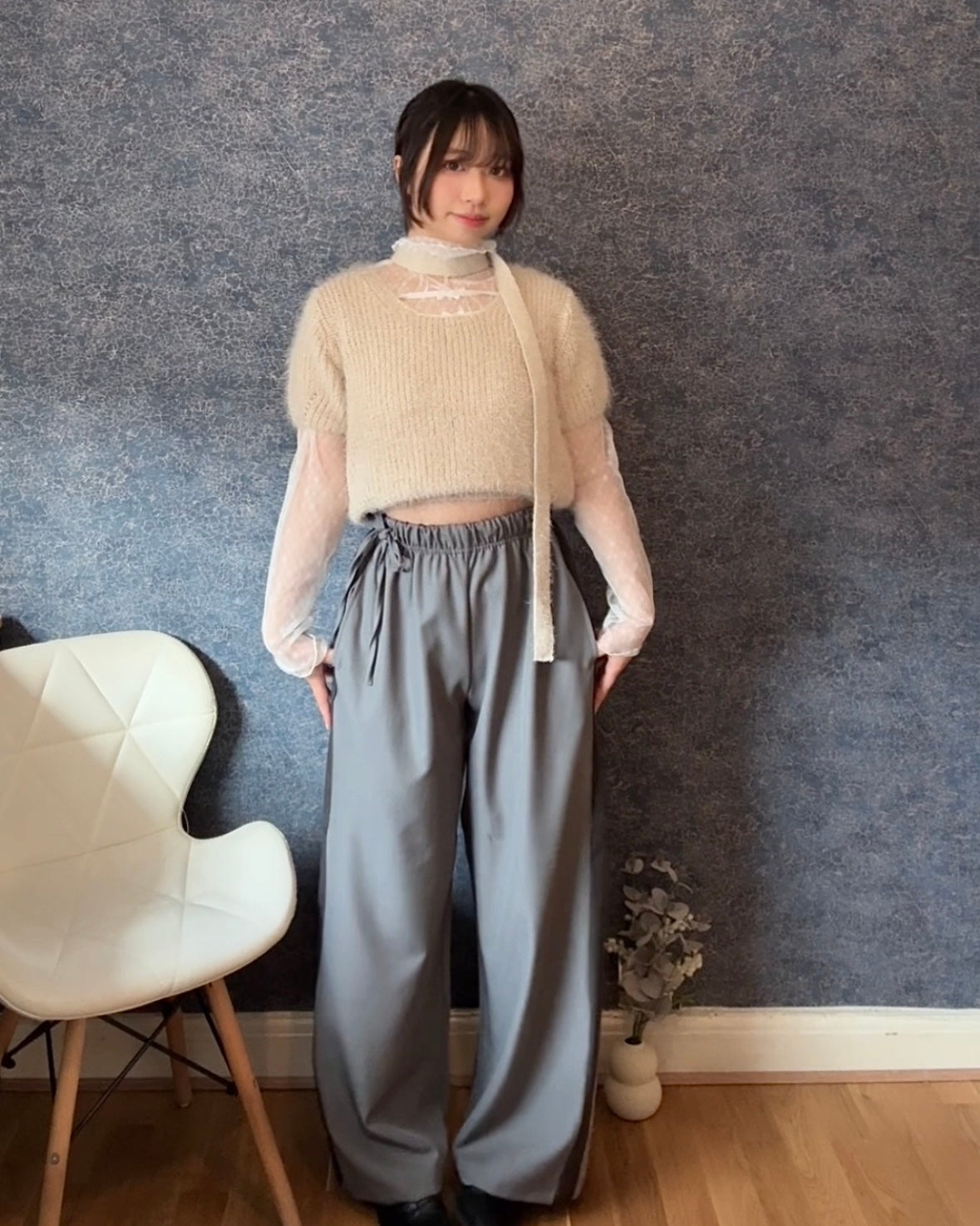 Ribbon Tie Track Long Slacks (All-Season)