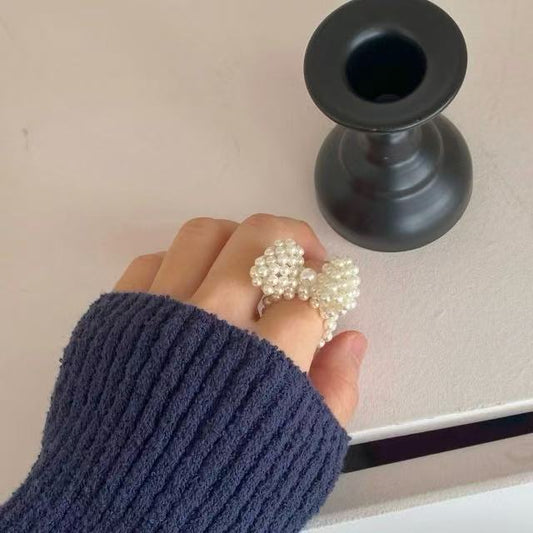 Ribbon Pearl Bead Ring